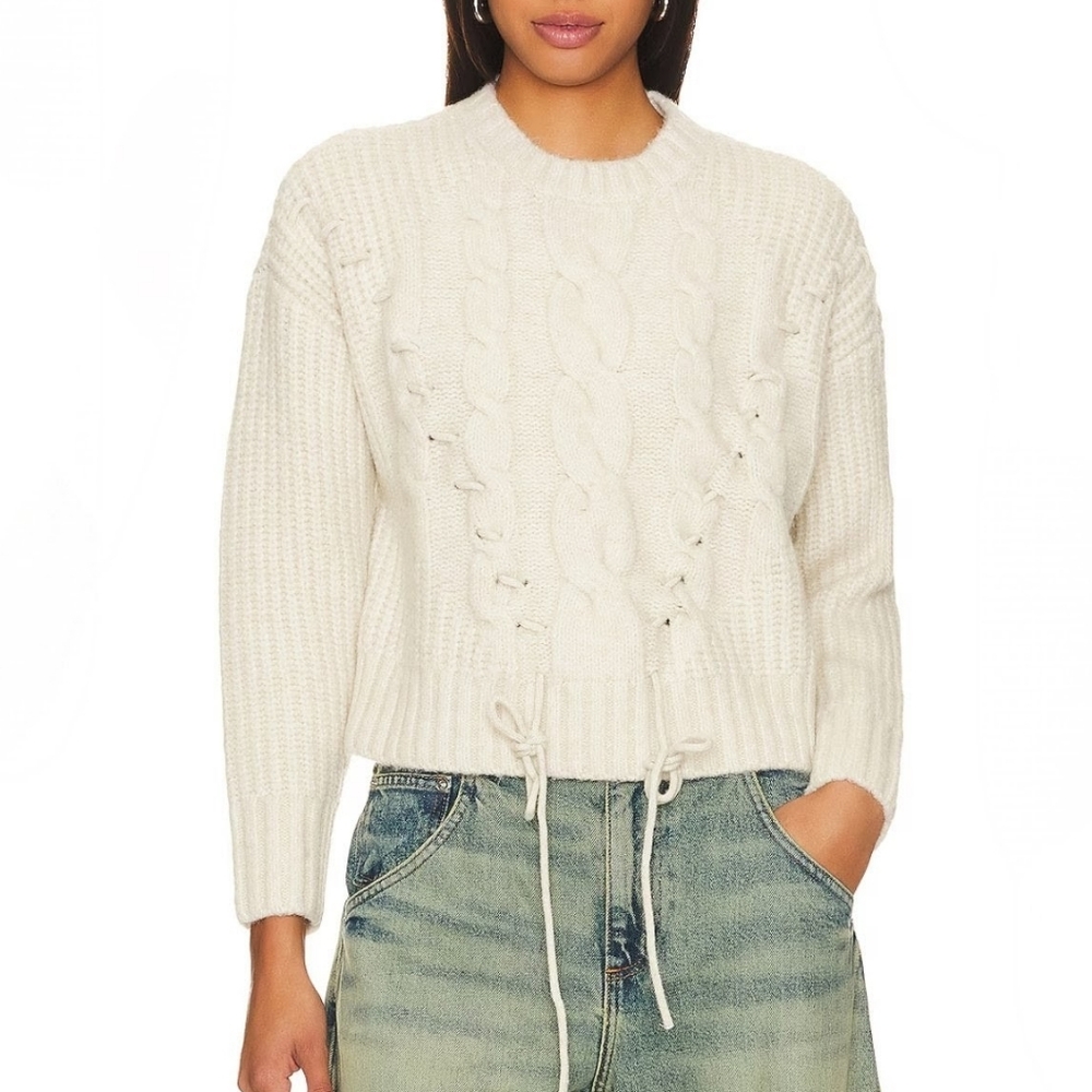 Revolve X 525 AMERICA dakota cable sweater in ecru